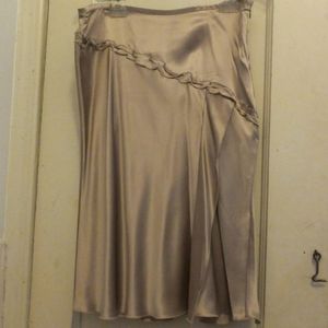 Elegant and Flirty Taupe Silk Skirt by Walter